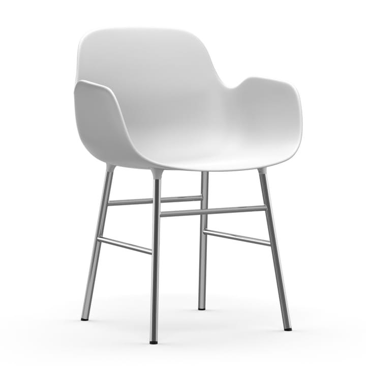 Form karmstol forkromede ben, Hvid Normann Copenhagen