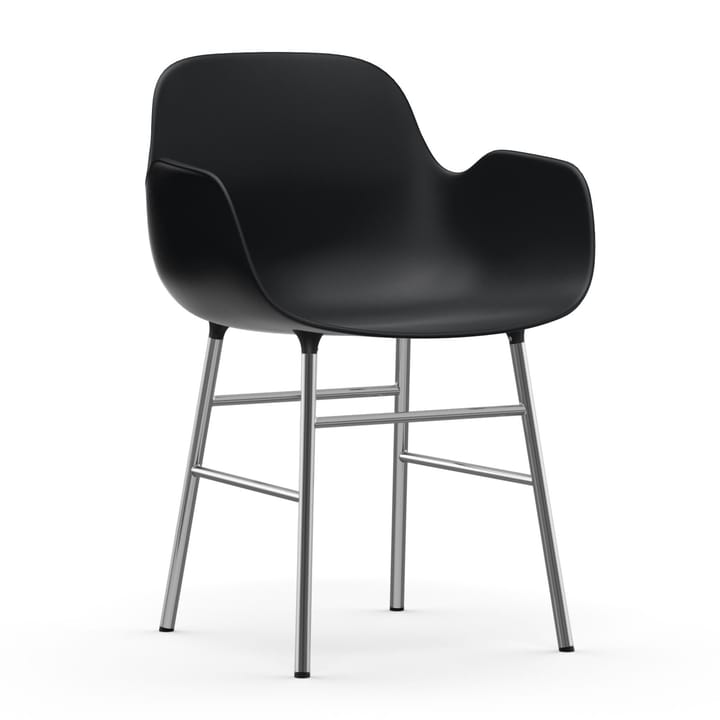 Form karmstol forkromede ben - Sort - Normann Copenhagen