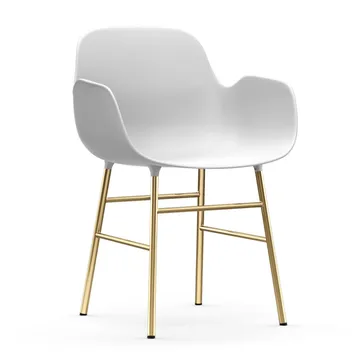 Form karmstol messingben - Hvid - Normann Copenhagen