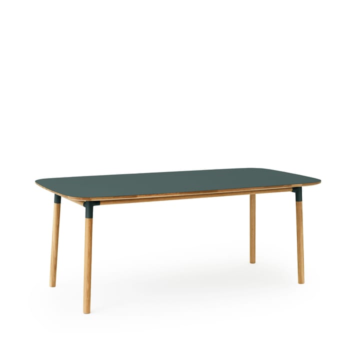 Form spisebord, green, ben i eg, 95x200 cm Normann Copenhagen