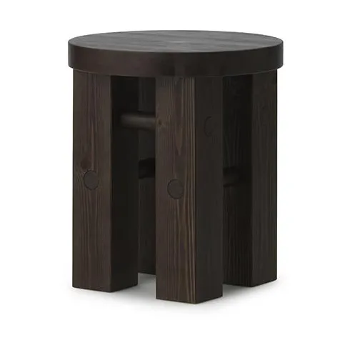 Normann Copenhagen Fyr rund skammel 45 cm Dark brown, Ø40x45 cm