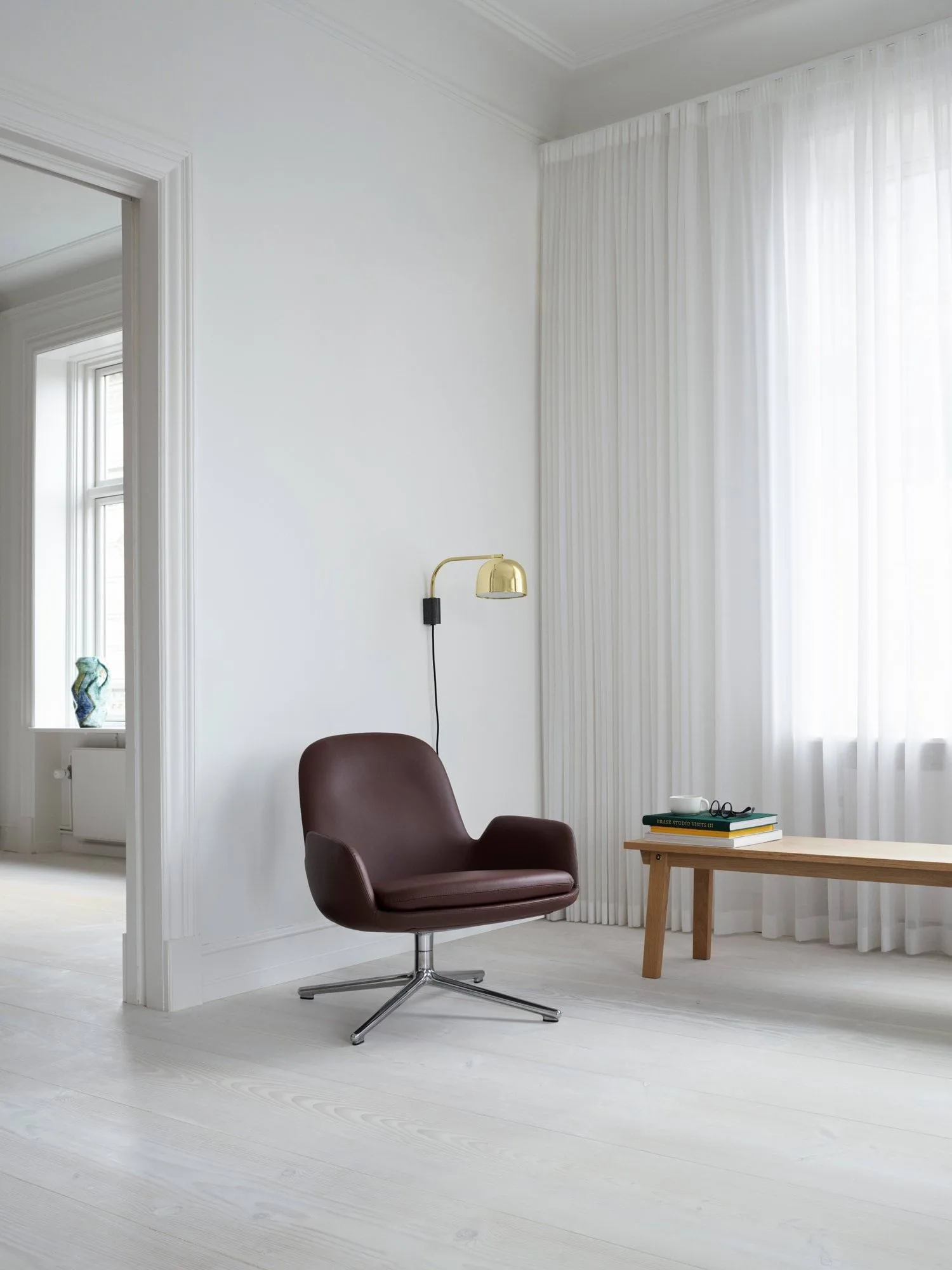 Grant væglampe, brass, lille-stål, granit Normann Copenhagen