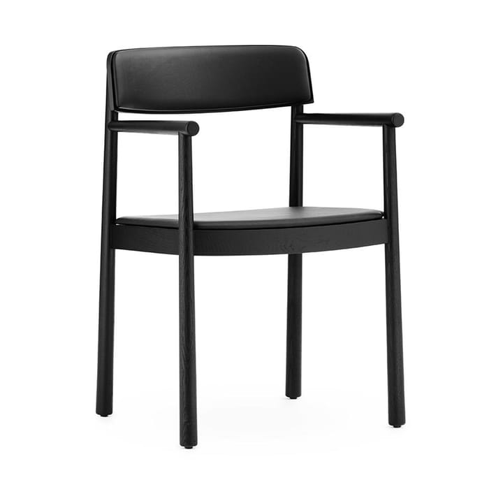 Herit karmstol med hynde - Black/Ultra leather - Black - Normann Copenhagen