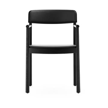 Herit karmstol med hynde - Black/Ultra leather - Black - Normann Copenhagen