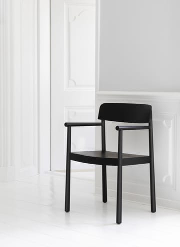 Herit karmstol med hynde - Black/Ultra leather - Black - Normann Copenhagen