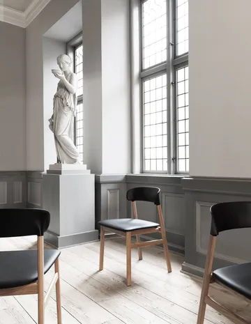 Herit stol læderbetræk sort eg - Sort - Normann Copenhagen