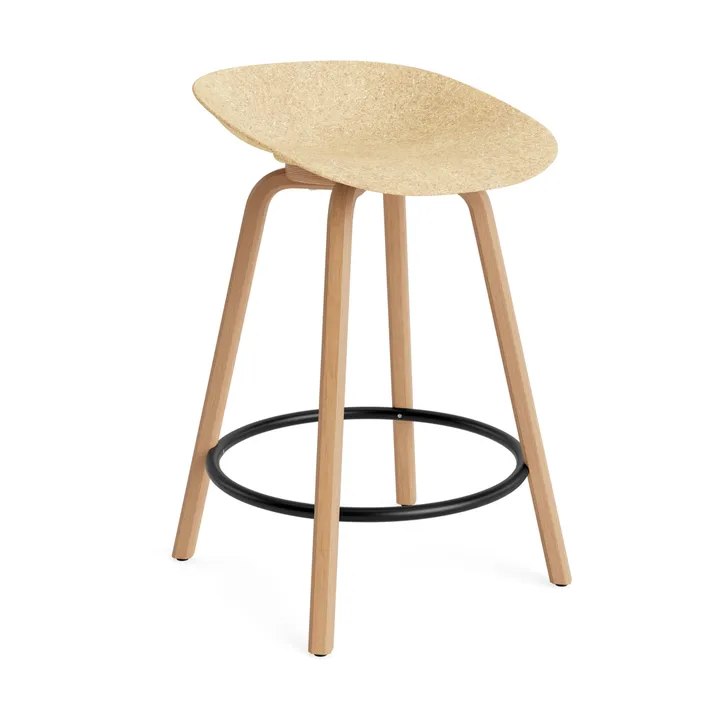 Mad Barstool barstol 65 cm - Hemp-beech-black steel - Normann Copenhagen