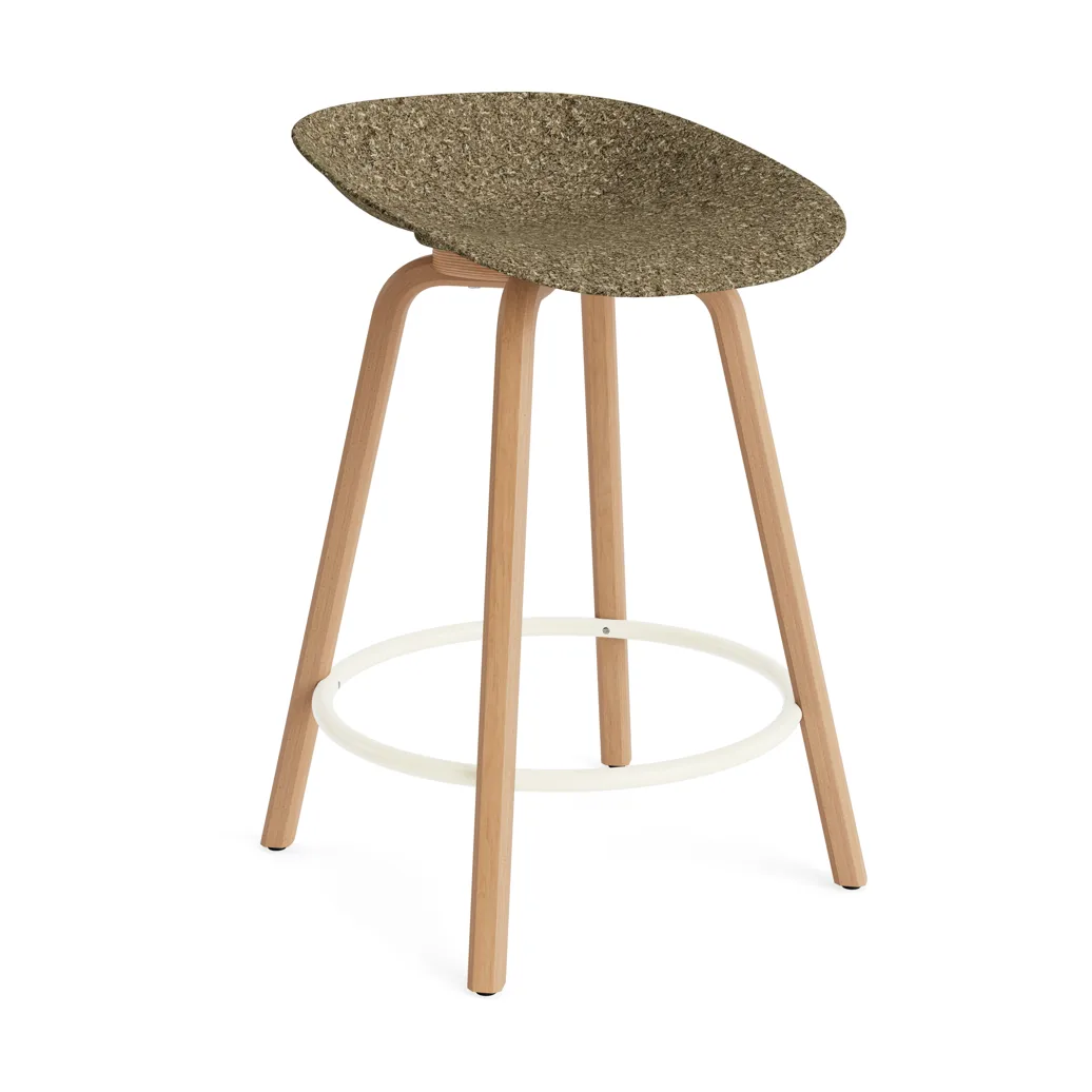 Mad Barstool barstol 65 cm, Seaweed-bøg-creme stål Normann Copenhagen