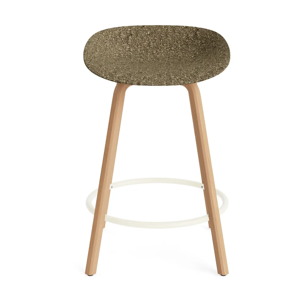Mad Barstool barstol 65 cm, Seaweed-bøg-creme stål Normann Copenhagen