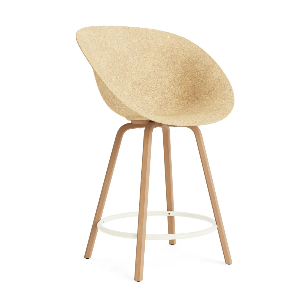 Mat Bar Armchair armstol 65 cm, Hemp-beech-cream steel Normann Copenhagen