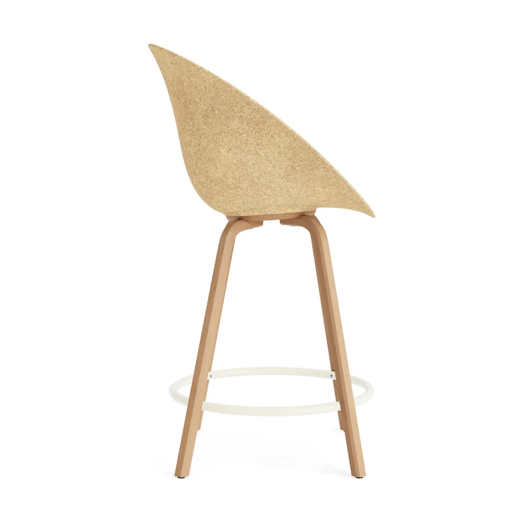 Mat Bar Armchair armstol 65 cm, Hemp-beech-cream steel Normann Copenhagen