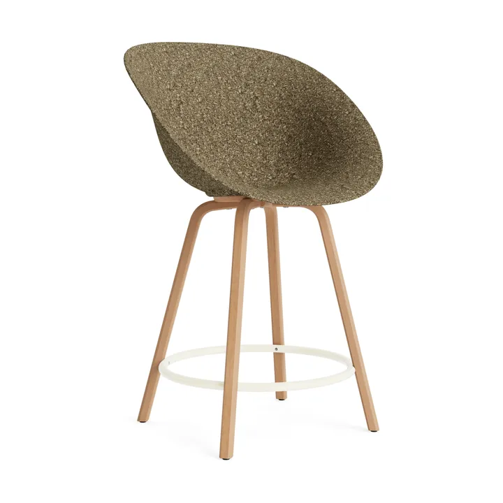 Mat Bar Armchair armstol 65 cm - Seaweed-beech-cream steel - Normann Copenhagen