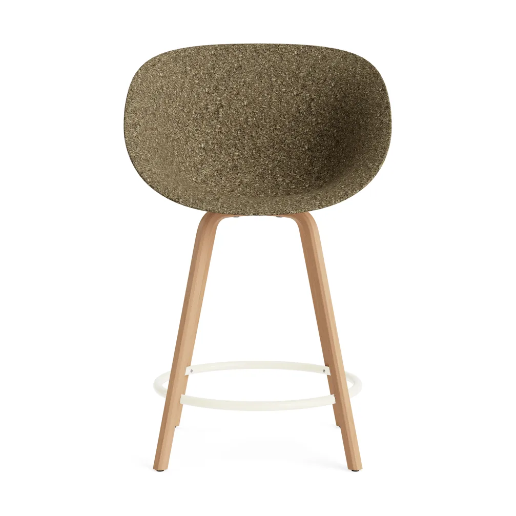 Mat Bar Armchair armstol 65 cm, Seaweed-beech-cream steel Normann Copenhagen