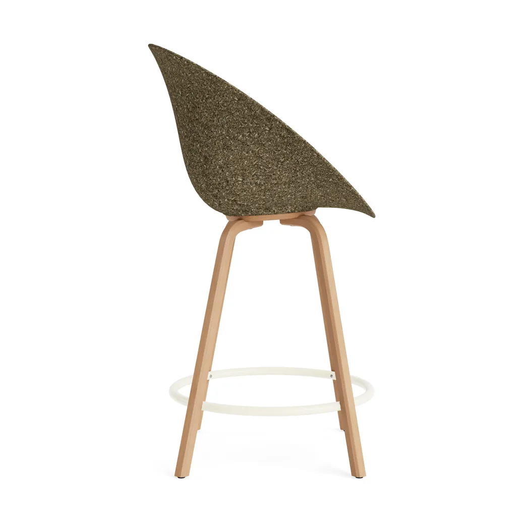 Mat Bar Armchair armstol 65 cm, Seaweed-beech-cream steel Normann Copenhagen