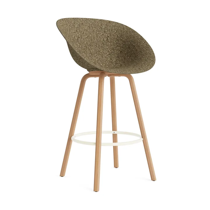 Mat Bar Armchair armstol 75 cm - Seaweed-beech-cream steel - Normann Copenhagen