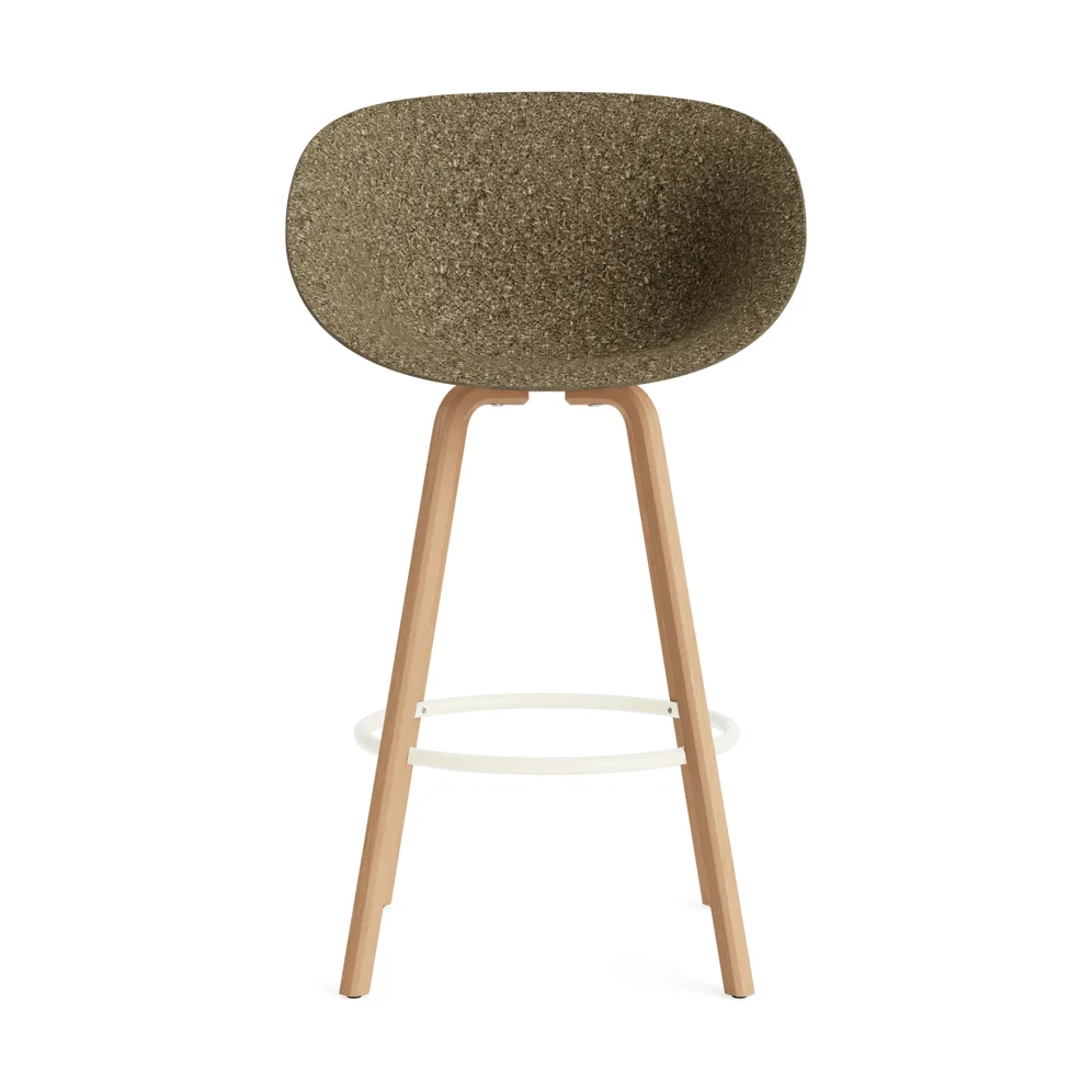 Mat Bar Armchair armstol 75 cm, Seaweed-beech-cream steel Normann Copenhagen