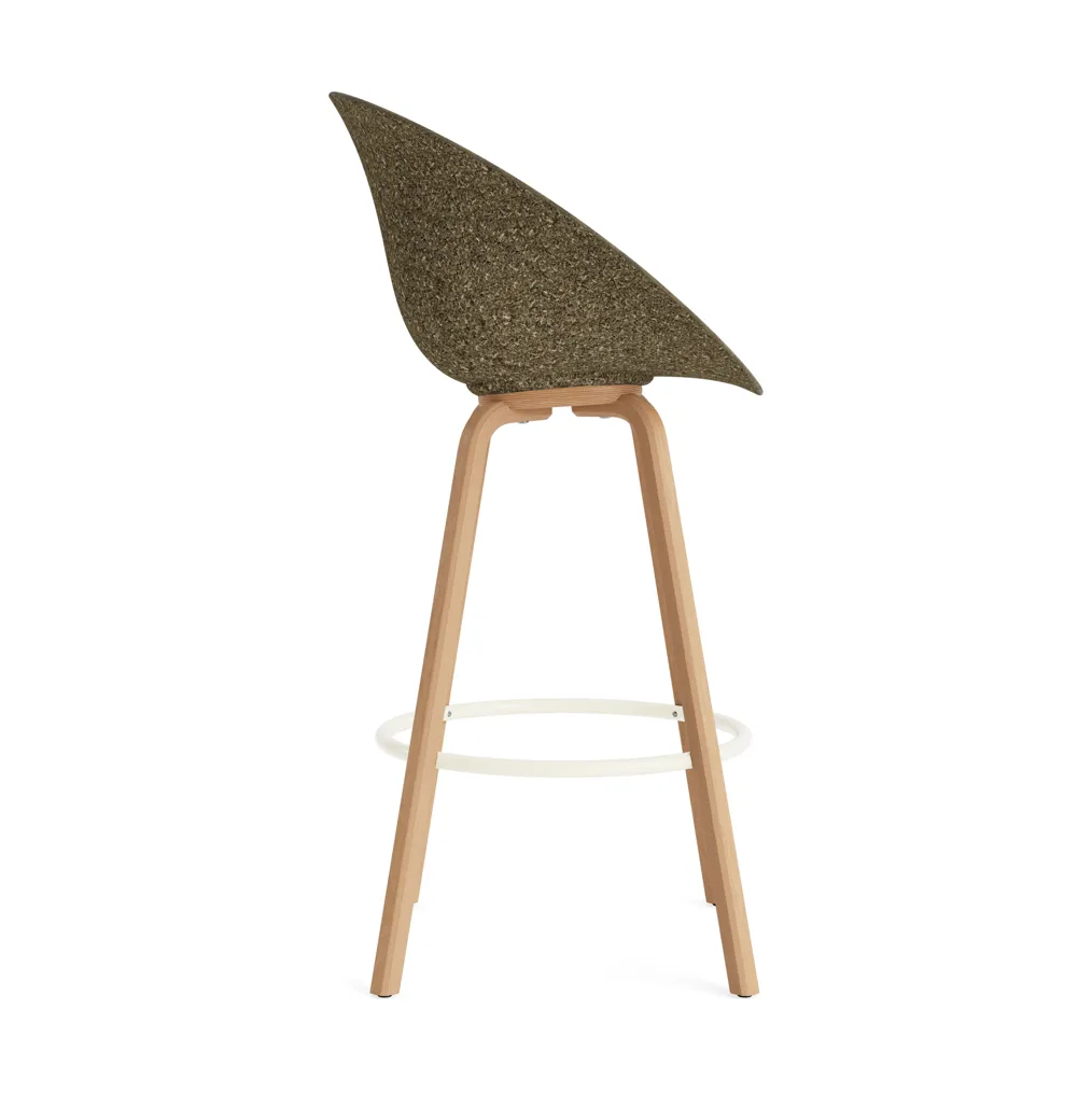 Mat Bar Armchair armstol 75 cm, Seaweed-beech-cream steel Normann Copenhagen