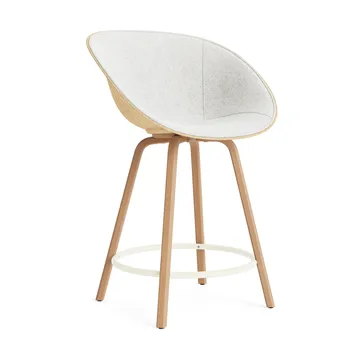 Mat Bar Armchair armstol frontpolstret 65 cm - Hallingdal 110-hemp-beech-creme steel - Normann Copenhagen