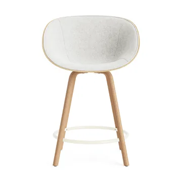 Mat Bar Armchair armstol frontpolstret 65 cm - Hallingdal 110-hemp-beech-creme steel - Normann Copenhagen