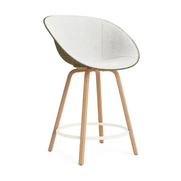 Mat Bar Armchair armstol frontpolstret 65 cm - Hallingdal 110-seaweed-beech-cream steel - Normann Copenhagen