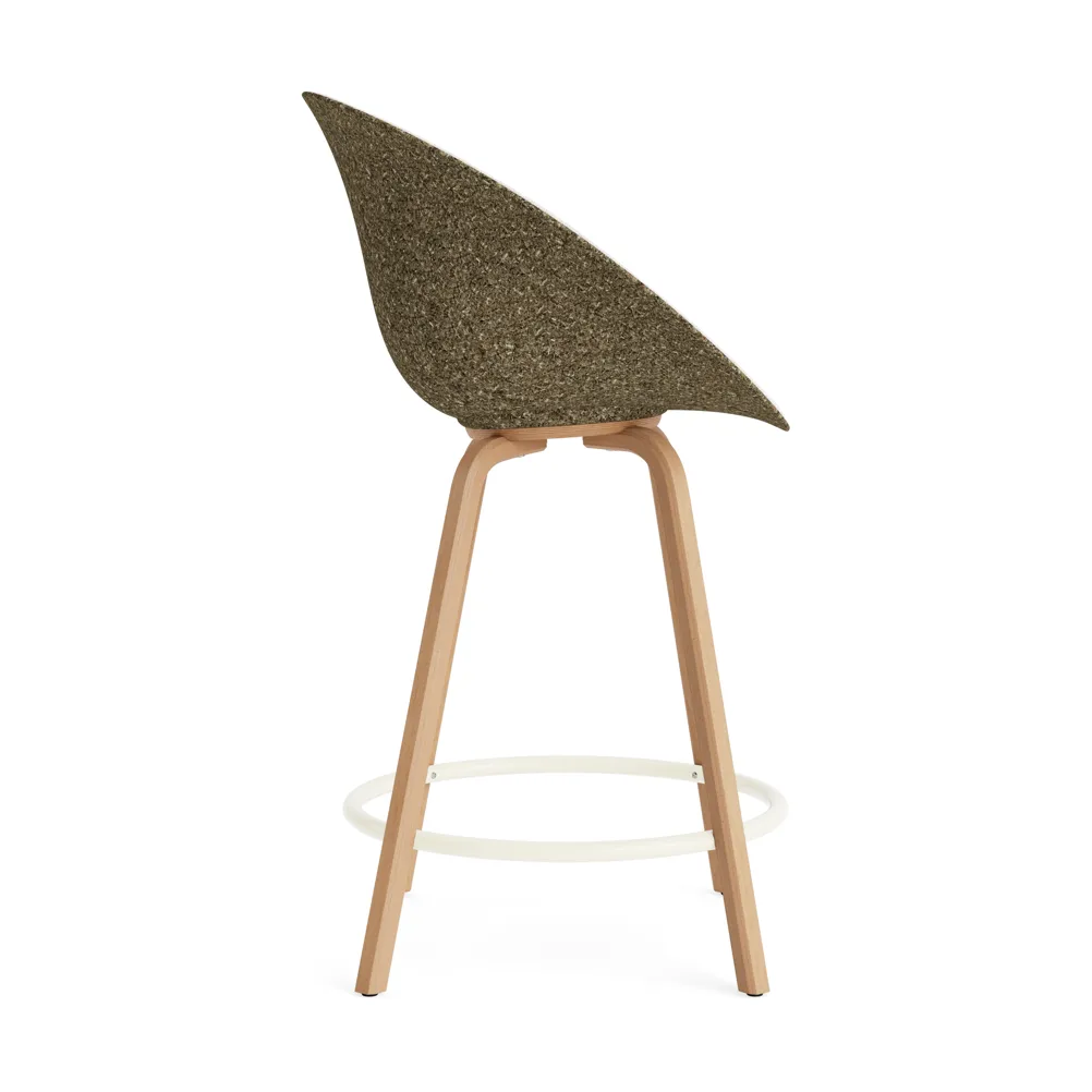 Mat Bar Armchair armstol frontpolstret 65 cm, Hallingdal 110-seaweed-beech-cream steel Normann Copenhagen