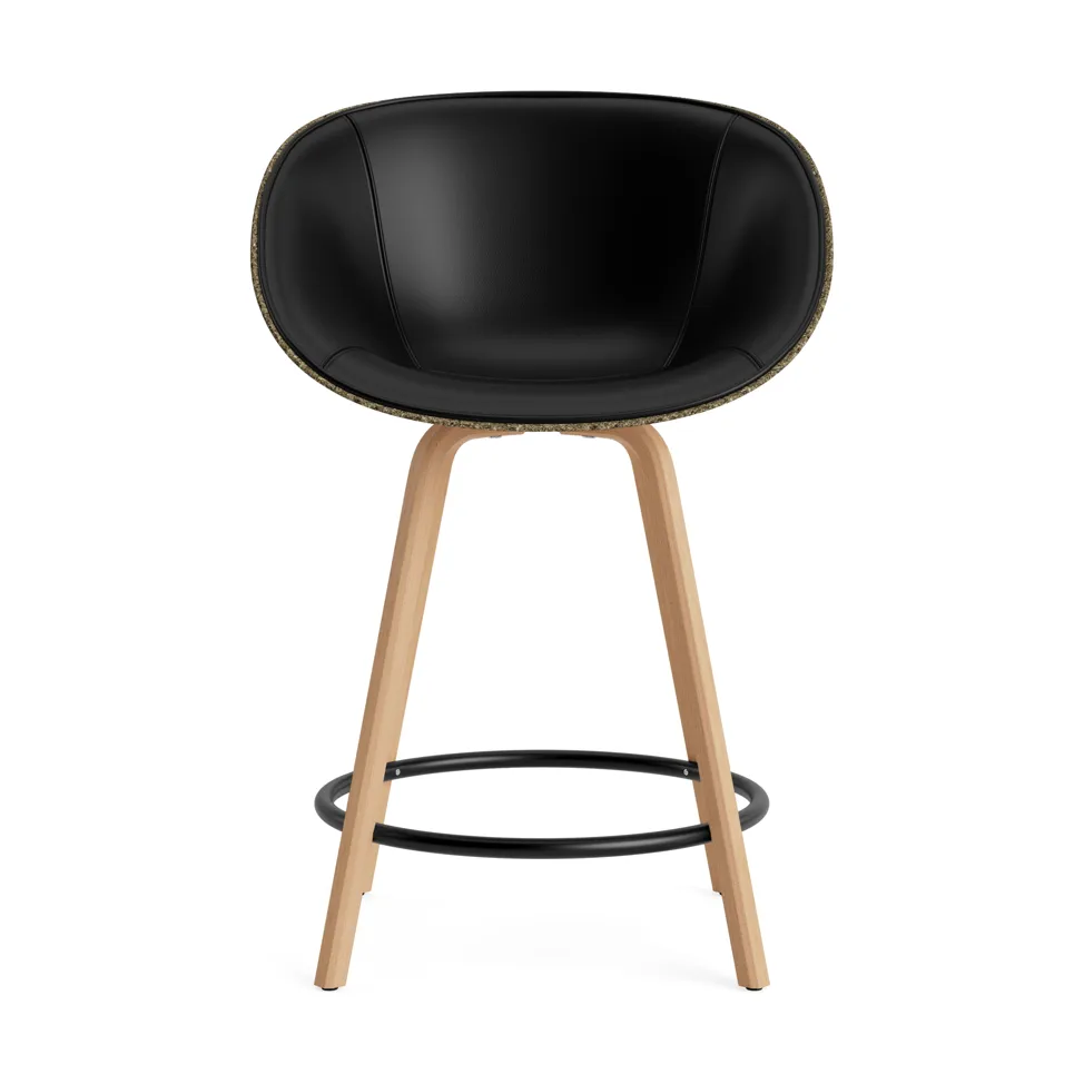 Mat Bar Armchair armstol frontpolstret 65 cm, Ultra 41599-seaweed-beech-black steel Normann Copenhagen