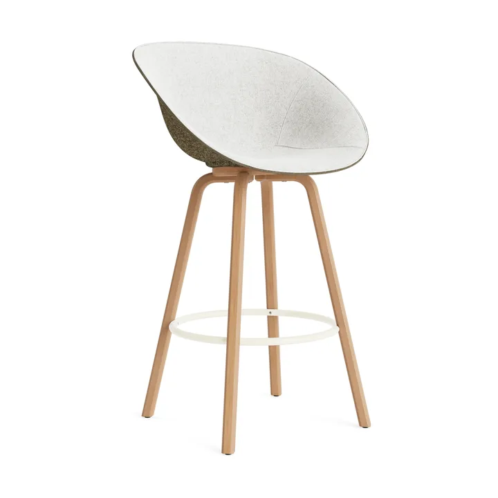 Mat Bar Armchair armstol frontpolstret 75 cm - Hallingdal 110-seaweed-beech-cream steel - Normann Copenhagen