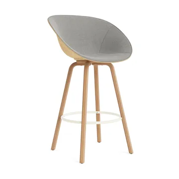 Mat Bar Armchair armstol frontpolstret 75 cm - Remix 133-hemp-beech-cream steel - Normann Copenhagen