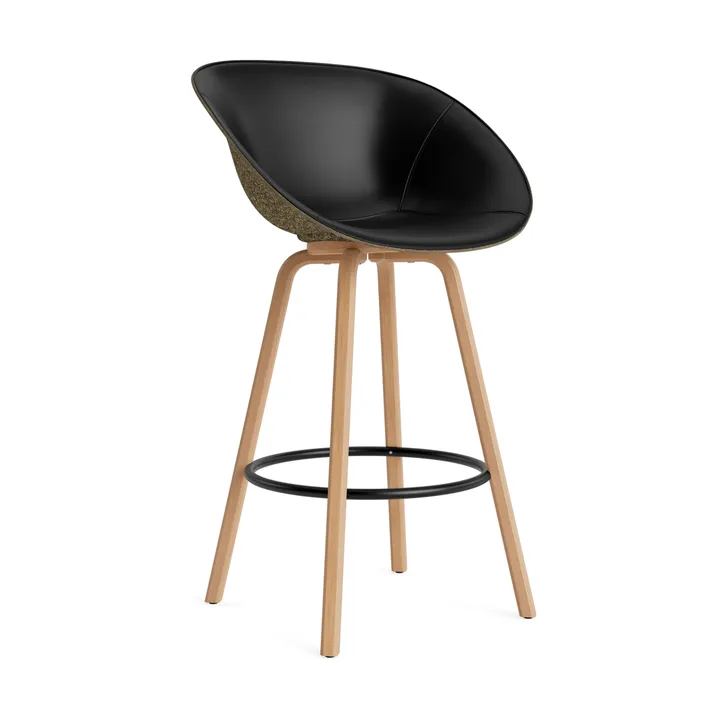 Mat Bar Armchair armstol frontpolstret 75 cm - Ultra 41599-seaweed-beech-black steel - Normann Copenhagen