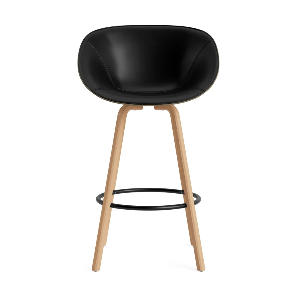 Mat Bar Armchair armstol frontpolstret 75 cm, Ultra 41599-seaweed-beech-black steel Normann Copenhagen