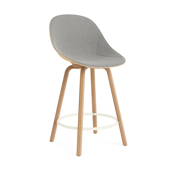 Mat Bar Chair barstol frontpolstret 65 cm - Remix 133-hemp-beech-cream steel - Normann Copenhagen