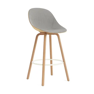 Mat Bar Chair barstol frontpolstret 75 cm - Remix 133-hemp-beech-cream steel - Normann Copenhagen