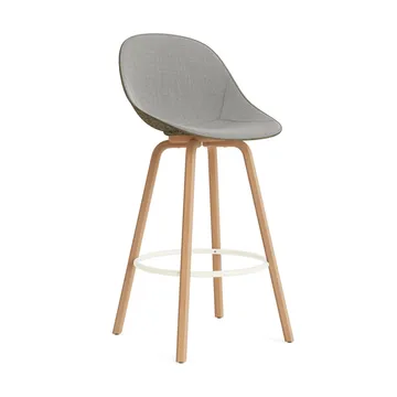 Mat Bar Chair barstol frontpolstret 75 cm - Remix 133-seaweed-beech-cream steel - Normann Copenhagen