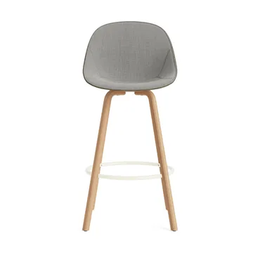 Mat Bar Chair barstol frontpolstret 75 cm - Remix 133-seaweed-beech-cream steel - Normann Copenhagen