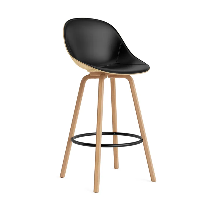 Mat Bar Chair barstol frontpolstret 75 cm - Ultra 41599-hemp-beech-black steel - Normann Copenhagen