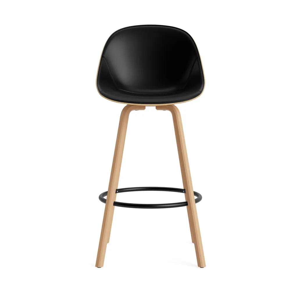 Mat Bar Chair barstol frontpolstret 75 cm, Ultra 41599-hemp-beech-black steel Normann Copenhagen