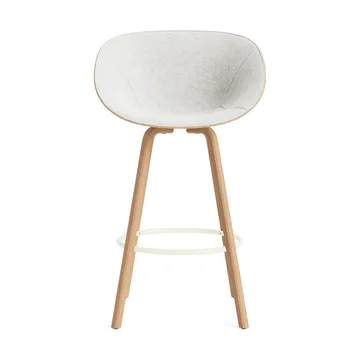 Mat barstol frontpolstret 75 cm - Hallingdal 110-hemp-beech-cream steel - Normann Copenhagen