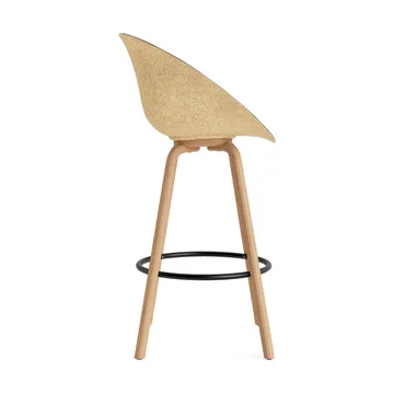 Mat barstol frontpolstret 75 cm - Ultra 41599-hemp-beech-black steel - Normann Copenhagen