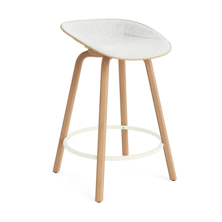 Mat Barstool barstol frontpolstret 65 cm - Hallingdal 110-hemp-beech-cream steel - Normann Copenhagen