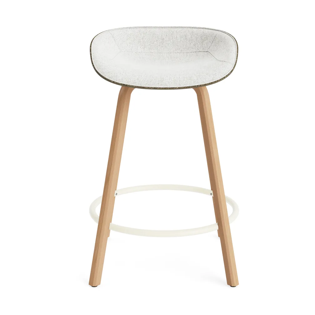 Mat Barstool barstol frontpolstret 65 cm, Hallingdal 110-seaweed-beech-cream steel Normann Copenhagen