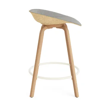 Mat Barstool barstol frontpolstret 65 cm - Remix 133-hemp-beech-cream steel - Normann Copenhagen