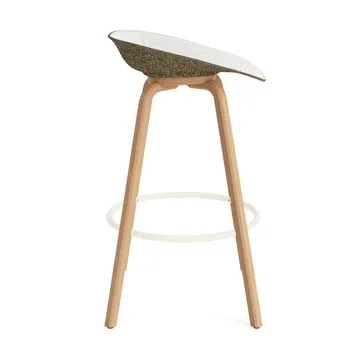Mat Barstool barstol frontpolstret 75 cm - Hallingdal 110-seaweed-beech-cream steel - Normann Copenhagen