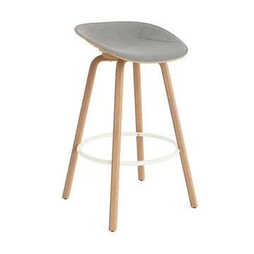 Mat Barstool barstol frontpolstret 75 cm - Remix 133-hemp-beech-cream steel - Normann Copenhagen
