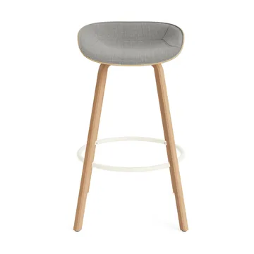 Mat Barstool barstol frontpolstret 75 cm - Remix 133-hemp-beech-cream steel - Normann Copenhagen