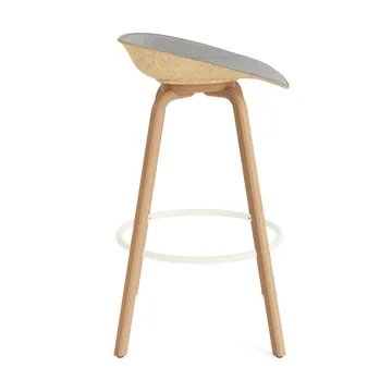 Mat Barstool barstol frontpolstret 75 cm - Remix 133-hemp-beech-cream steel - Normann Copenhagen