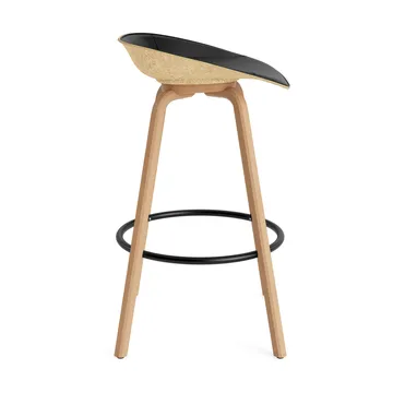 Mat Barstool barstol frontpolstret 75 cm - Ultra 41599-hemp-beech-black steel - Normann Copenhagen