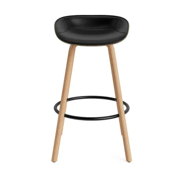Mat Barstool barstol frontpolstret 75 cm - Ultra 41599-seaweed-beech-black steel - Normann Copenhagen