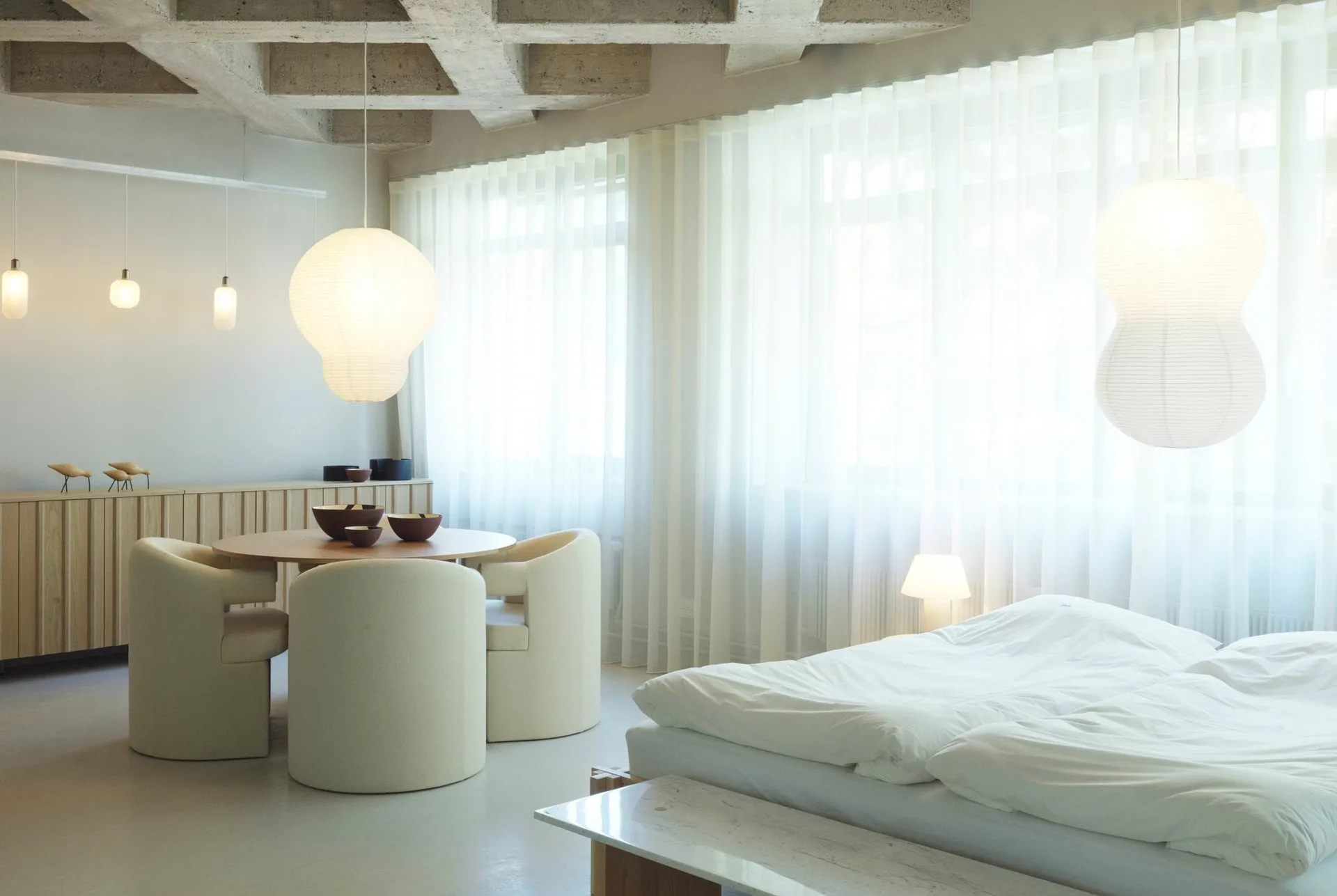 Puff Twist lampe 50x90 cm, Hvid Normann Copenhagen