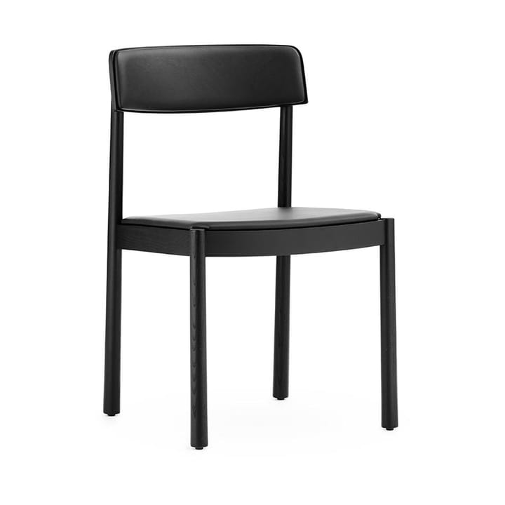 Timb stol med hynde, Black/Ultra leather - Black Normann Copenhagen