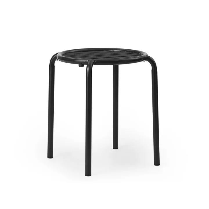 Vig rund skammel - Sort, Ø41x46 cm - Normann Copenhagen